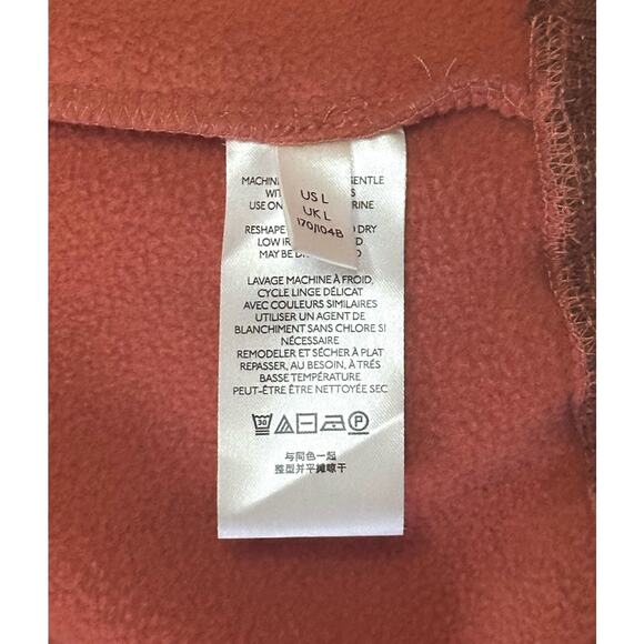 FREE PEOPLE Shasta Cardi Sherpa Bomber Jacket Snap Closure Orange Relaxed L - Picture 11 of 14
